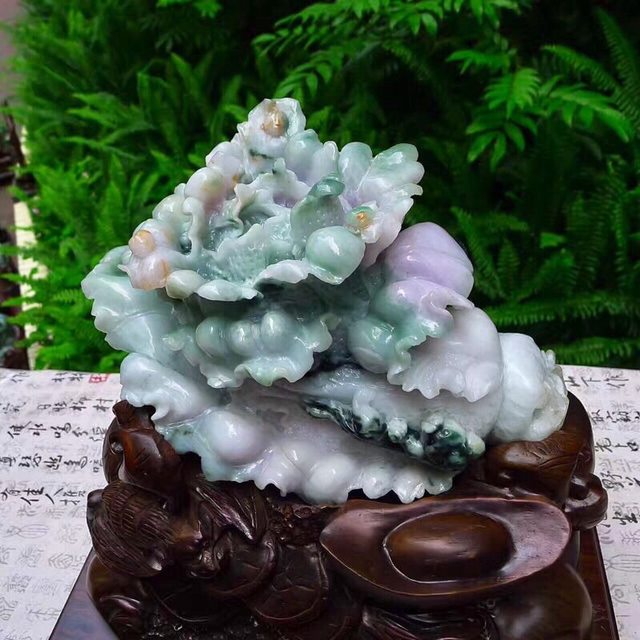 老坑四彩福禄寿禧 招财进宝翡翠摆件